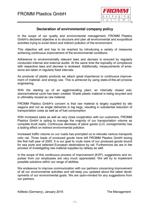 Environmental Declaration